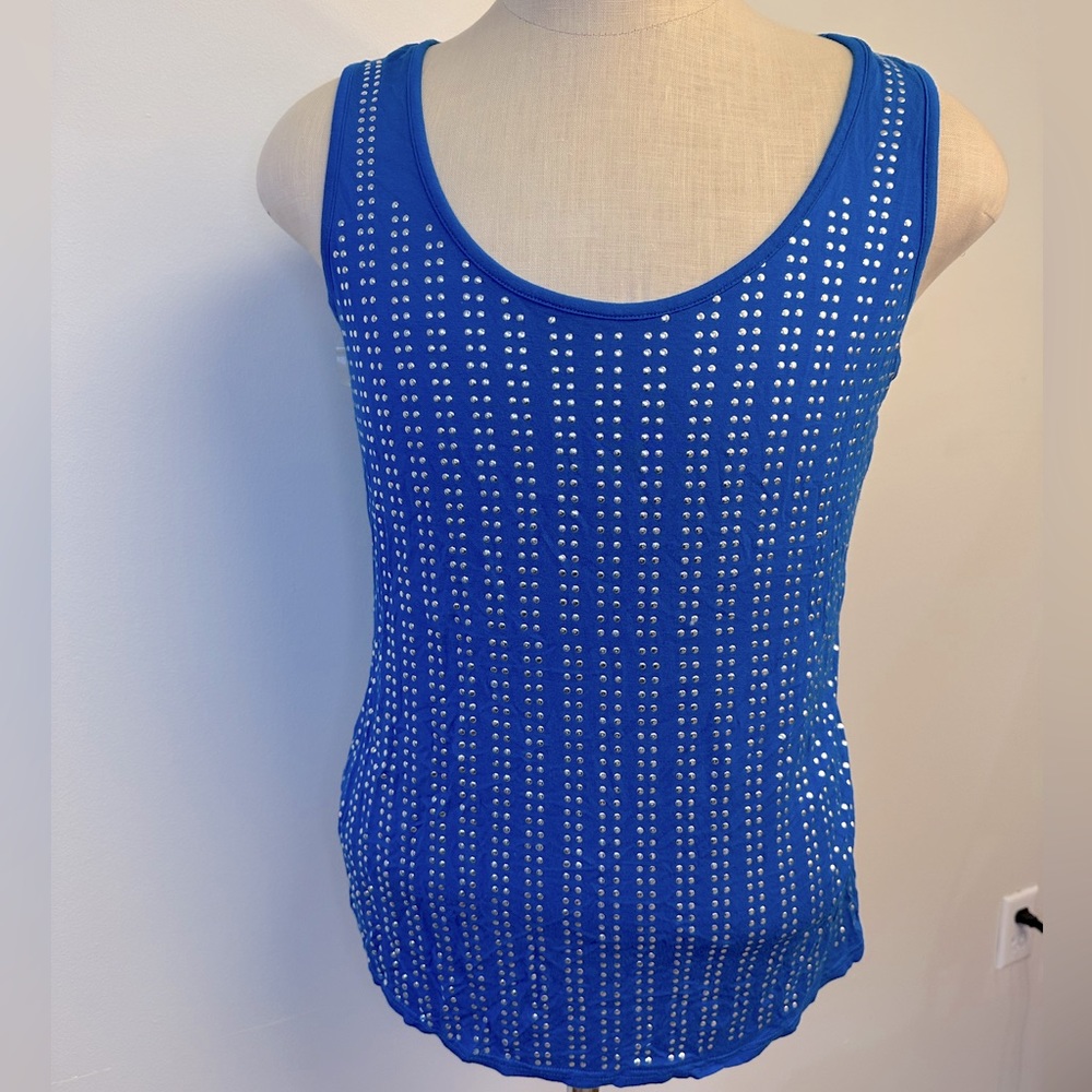 Ashley Stewart Blue Studded Tank 14/16